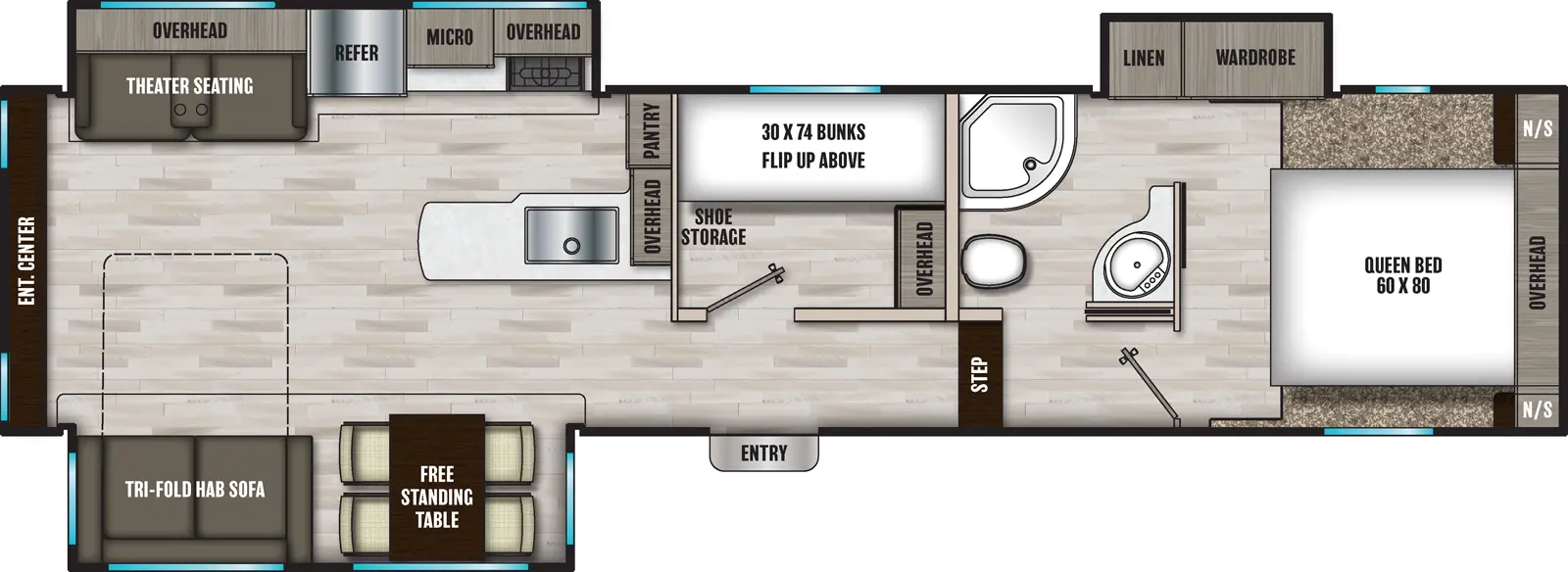 Chaparral Lite 30BHS Floorplan